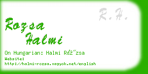 rozsa halmi business card